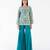 Green embroidered georgette co ord set
