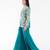 Green embroidered georgette co ord set