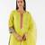Lime embroidered chanderi kurta set