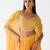 Yellow embroidered chiffon cape set