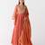Rust embroidered chanderi anarkali
