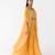 Yellow embroidered chiffon cape set