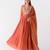 Rust embroidered chanderi anarkali