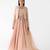 Rose-gold embroidered raw silk anarkali