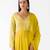Mustard embroidered raw silk anarkali