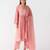 Baby-pink embroidered chiffon kurta set