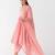 Baby-pink embroidered chiffon kurta set