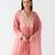 Baby-pink embroidered chiffon kurta set
