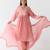 Baby-pink embroidered chiffon kurta set