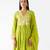 Lime embroidered chiffon kurta set