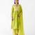 Lime embroidered chiffon kurta set