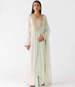 Light-green embroidered chiffon anarkali