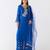 Blue embroidered organza sharara