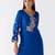 Blue embroidered organza sharara