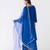 Blue embroidered organza sharara