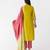 Mustard embroidered chanderi kurta set