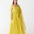 Lime embroidered raw silk anarkali