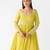 Lime embroidered raw silk anarkali