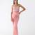 Baby-pink embroidered viscose cape set