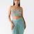 Blue embroidered viscose cape set