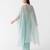 Blue embroidered viscose cape set