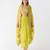 Lime embroidered chiffon cape set