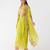 Lime embroidered chiffon cape set