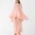 Peach embroidered chiffon co ord set