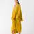 Mustard embroidered chiffon co ord set