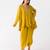 Mustard embroidered chiffon co ord set