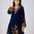 Blue embroidered velvet kurta set