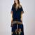 Blue embroidered velvet kurta set