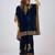 Blue embroidered velvet kurta set