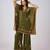 Green embroidered velvet kurta set