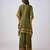 Green embroidered velvet kurta set