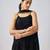 Black embroidered organza kurta set
