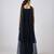 Black embroidered organza kurta set