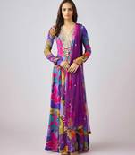 Multicolor printed georgette anarkali