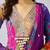 Purple printed georgette anarkali