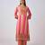 Pink embroidered chinon kurta set