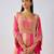 Pink embroidered chinon kurta set