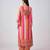 Pink embroidered chinon kurta set