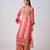 Pink embroidered chinon kurta set