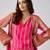 Pink printed chinon kurta set