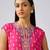 Lime green printed chinon kurta set