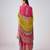 Lime green printed chinon kurta set