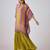Lime green printed chinon kurta set