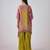 Lime green printed chinon kurta set