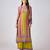 Lime green printed chinon kurta set