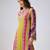 Lime green printed chinon kurta set